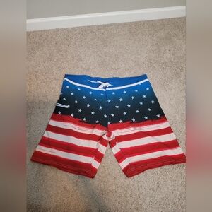 Burnside Patriotic American Flag board shorts Size 38